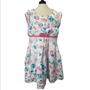 GIRLS JONA MICHELLE DRESS 4T - WHITE WITH PINK TURQUOISE FLOWERS Easter